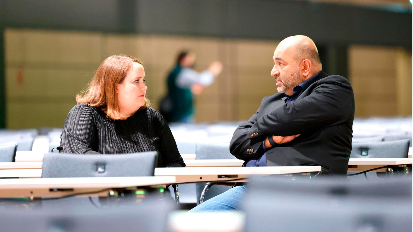 Ricarda Lang (l.) und Omid Nouripour, Bundesvorsitzende von Bündnis 90/Die Grünen