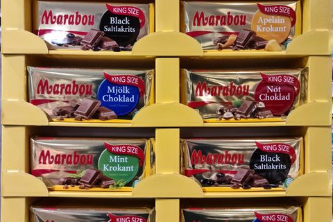 Schokoladentafeln der Marke Marabou