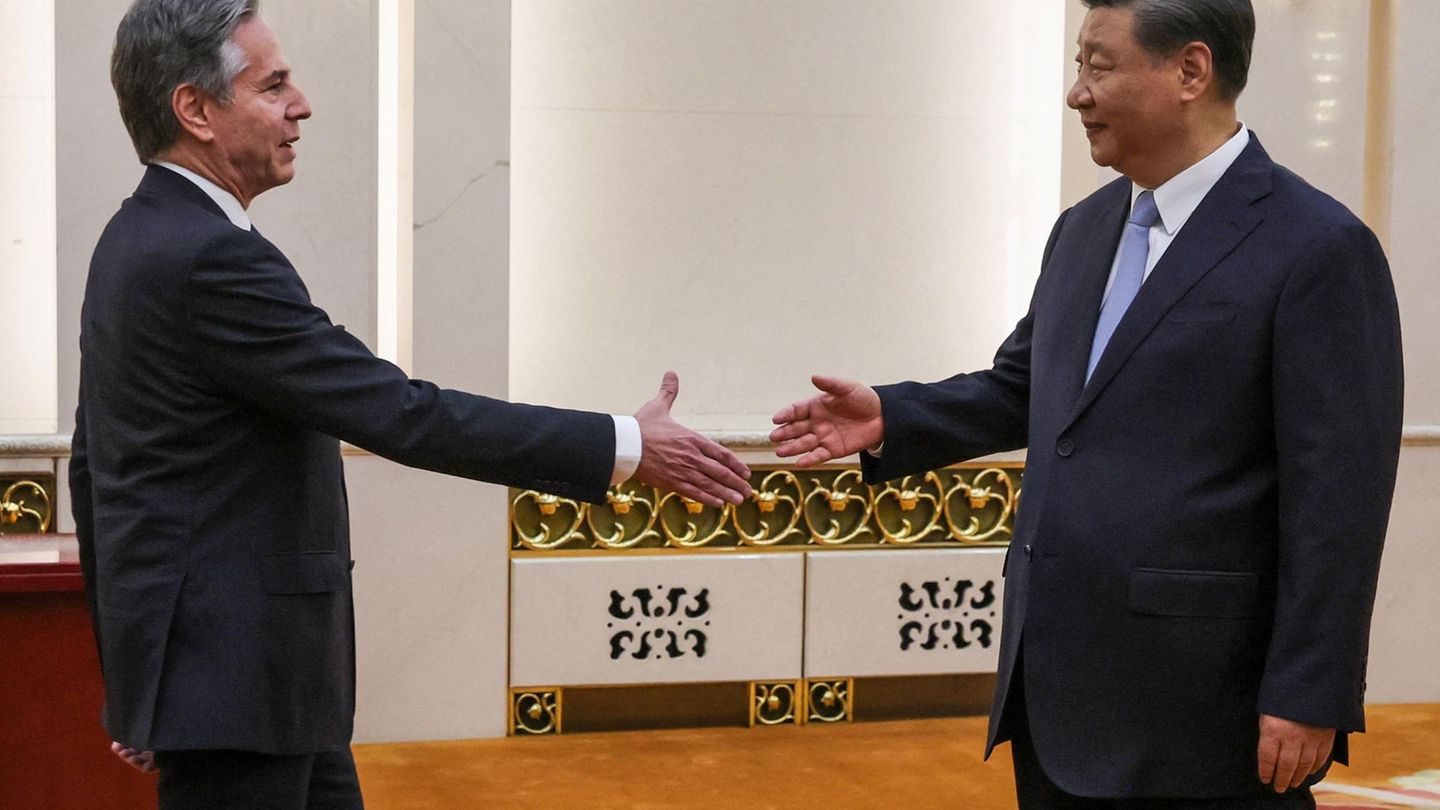 Der chinesische Staatschef Jinping empfängt US-Außenminster Antony Blinken