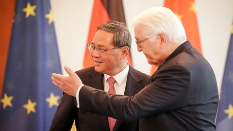 Bundespräsident Frank-Walter Steinmeier und Chinas Ministerpräsident Li Qiang
