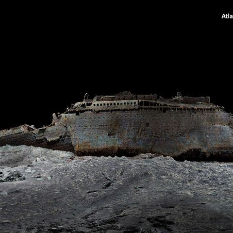 Das Wrack der "Titanic" liegt in rund 3800 Metern Tiefe auf dem Grund des Atlantiks, hier ein 3D-Scan