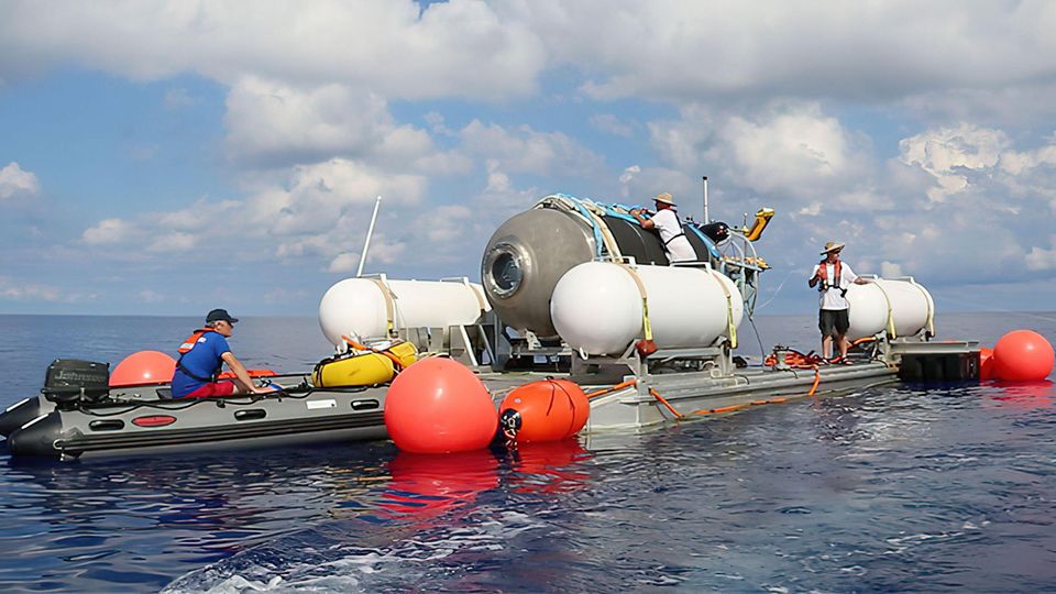 Dieses undatierte Foto zeigt das Tauchboot "Titan" von OceanGate Expeditions Dieses undatierte Foto zeigt das Tauchboot "Titan" von OceanGate Expeditions