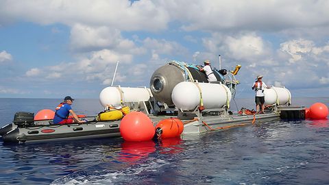 Dieses undatierte Foto zeigt das Tauchboot "Titan" von OceanGate Expeditions