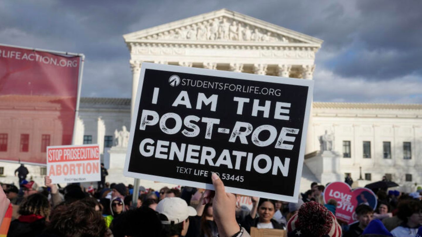 Abtreibungsrechtler versammeln sich vor dem Obersten Gerichtshof in Washington