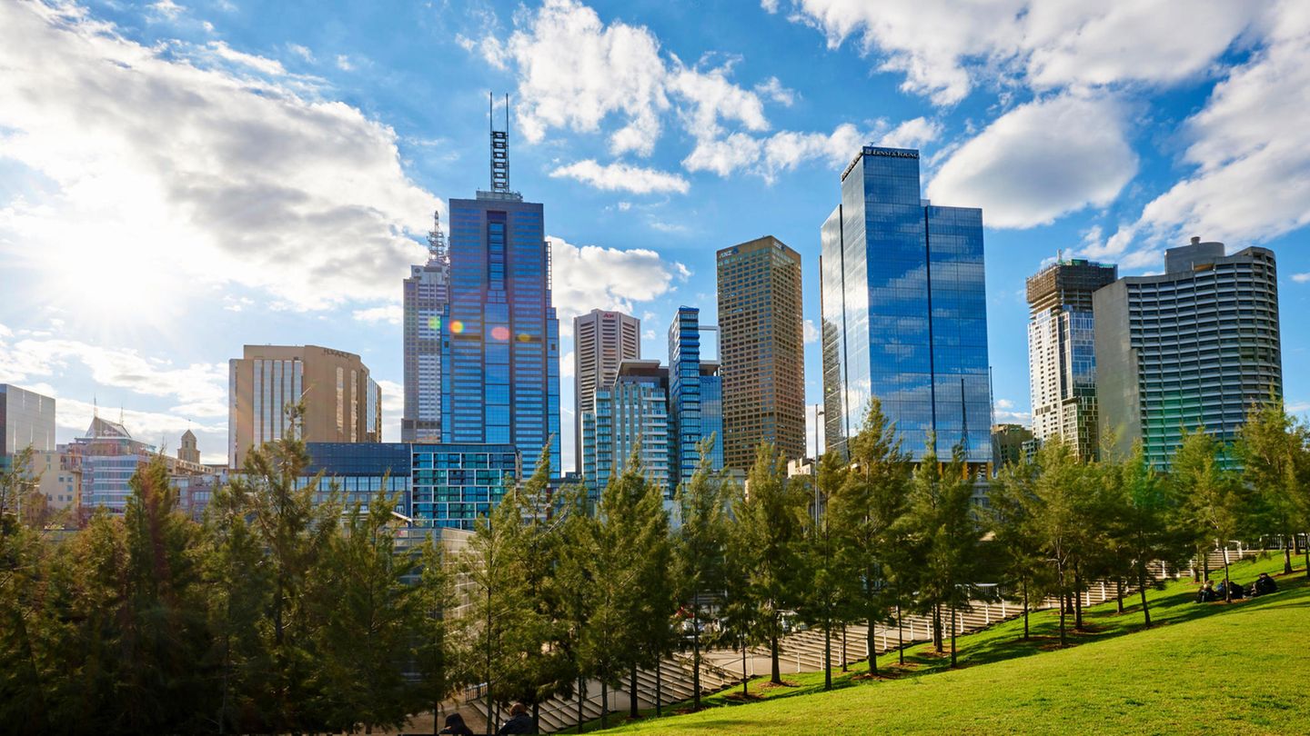 Die Skyline von Melbourne