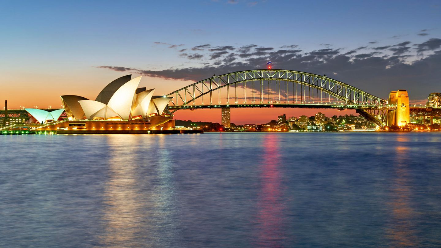 Platz sieben: Sydney, Australien Das Opernhaus und die Harbour Bridge in Sydney