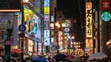 Der Nachtleben-Distrikt in Osaka