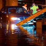 Überflutete Unterführung in Duisburg