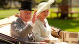Das Königspaar, König Charles III. und Königin Camilla, zeigt sich in gedeckteren Farben, aber gut gelaunt. 