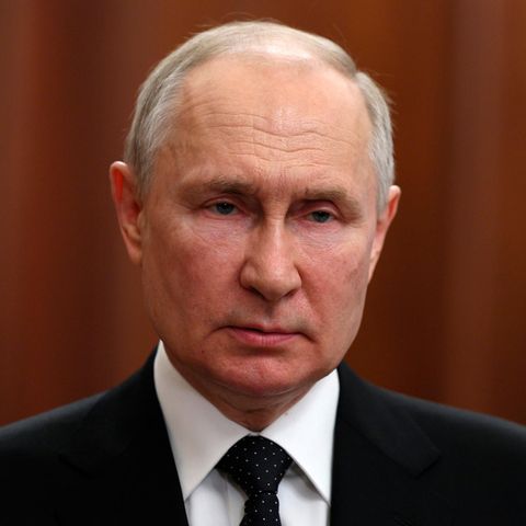 Wladimir Putin, Präsident von Russland, während einer Ansprache an die Nation