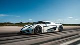 Das Hypercar auf der Start- und Landebahn des Flughafens Örebro westlich von Stockholm, wo der Rekord gemessen wurde