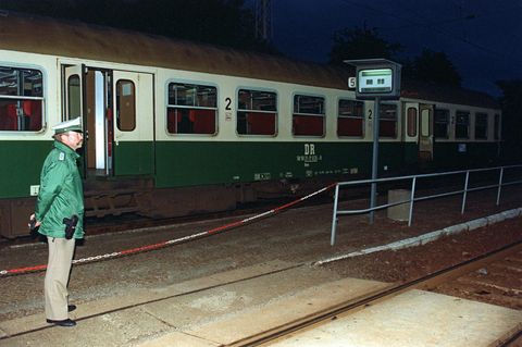 Bahnhof von Bad Kleinen am 27. Juni 1993 nach dem Einsatz der GSG 9 gegen die RAF