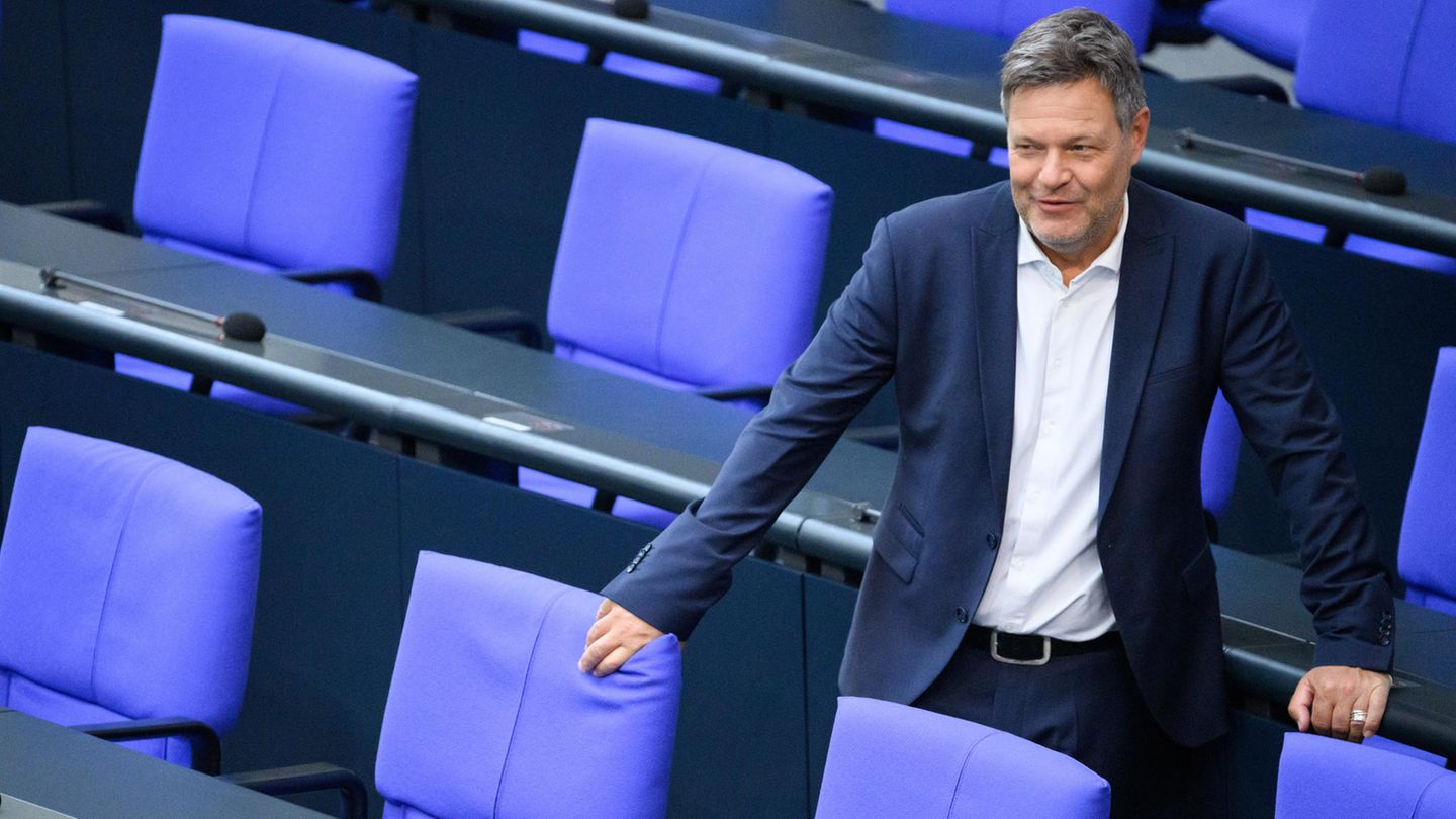 Heizungsgesetz: Bundeswirtschaftsminister Robert Habeck  im Bundestag