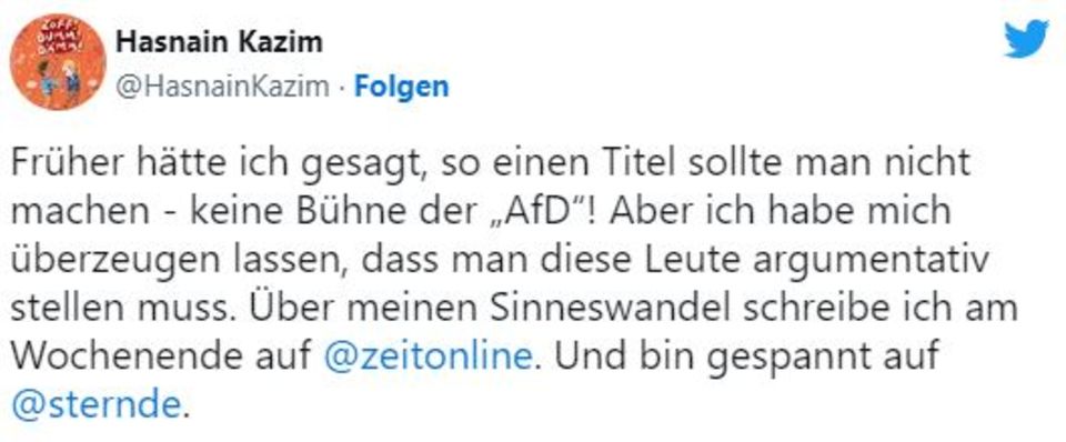 Heftige Diskussionen: Von "Man redet nicht mit Nazis" bis "Danke für die überfällige Debatte" – die Reaktionen auf das Weidel-Cover des stern Heftige Diskussionen: Von "Man redet nicht mit Nazis" bis "Danke für die überfällige Debatte" – die Reaktionen auf das Weidel-Cover des stern