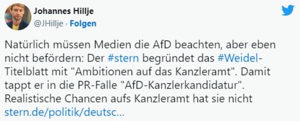 Heftige Diskussionen: Von "Man redet nicht mit Nazis" bis "Danke für die überfällige Debatte" – die Reaktionen auf das Weidel-Cover des stern
