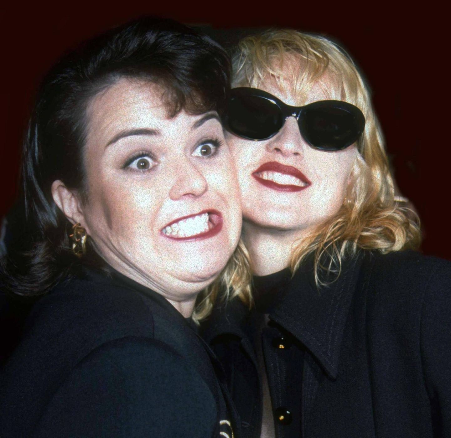 1992: Madonna mit Entertainerin Rosie O'Donnell Madonna mit Entertainerin Rosie O'Donnell