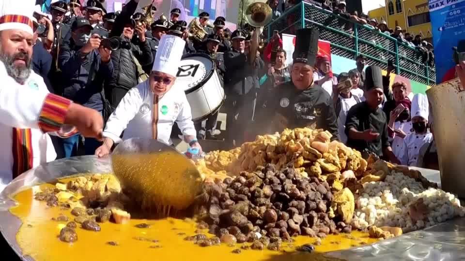 Video: Bolivien: Rekordversuch für Feinschmecker Video: Bolivien: Rekordversuch für Feinschmecker