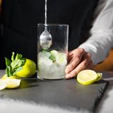 Barkeeper bereitet Mojito zu