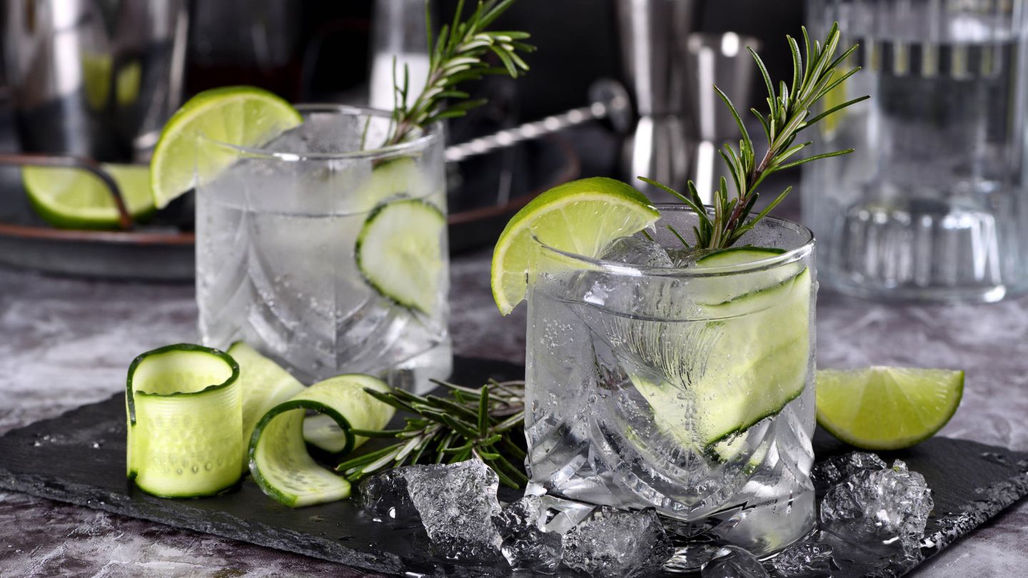 Ab 2010: Gin Tonic und Pfeffi Zwei Gläser Gin Tonic