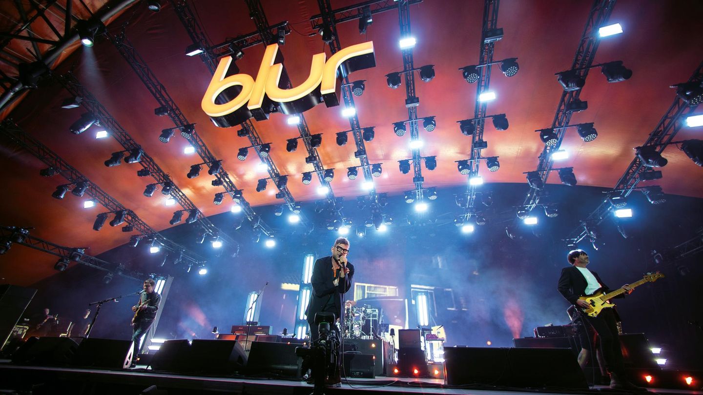 Diese Kult-Band bedarf keiner Erklärung: Blur auf der "Orange Stage".
