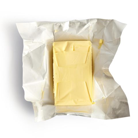 Ein offenes Butterpäckchen