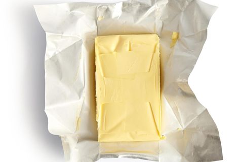 Ein offenes Butterpäckchen