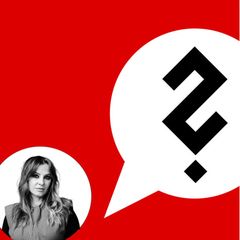 Ein Fragezeichen in einer Altdeutschen Glyphe in einer Sprechblase auf Rotem Grund