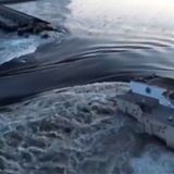 Kachowka-Staudamm in der Ukraine nach der Sprengung