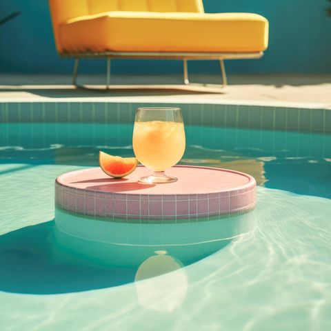 Cocktailglas im Pool