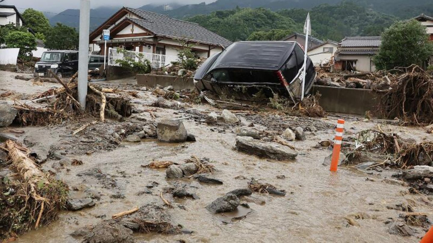 Ein Erdrutsch in Japan