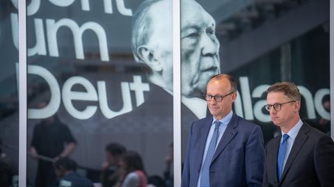 CDU-Parteichef Friedrich Merz (l.) und sein neuer Generalsekretär Carsten Linnemann