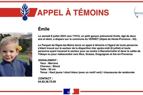 Vermisstenplakat mit dem zweijährigen Emile