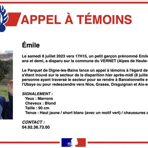 Vermisstenplakat mit dem zweijährigen Emile