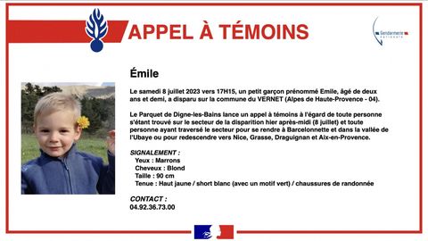 Vermisstenplakat mit dem zweijährigen Emile