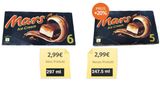 Gleiches Verpackungsdesign, gleicher Preis, aber ein Eis fehlt. Aufgrund von "hohem Inflations- und Kostendruck" hat Hersteller Mars im Frühjahr die Füllmengen von Bounty-, Snickers- und Mars-Eis reduziert.