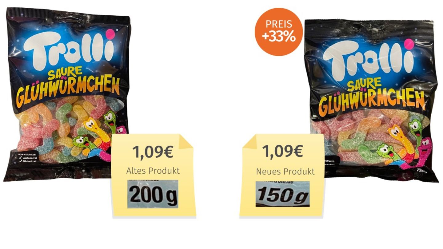 Trolli hat auf Anfragen der Verbraucherzentrale zu der Füllmengenreduzierung nicht reagiert.