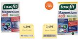 "Massive Kostensteigerungen" verteuern auch die Taxofit-Tabletten, was man bei der unübersichtlichen Packungsgestaltung erstmal erkennen muss. Als kleine Wiedergutmachung hat Hersteller Klosterfrau die Kalium-Dosierung etwas erhöht.