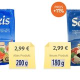 Salakis-Schafskäse schrumpft von 200 auf 180 Gramm.