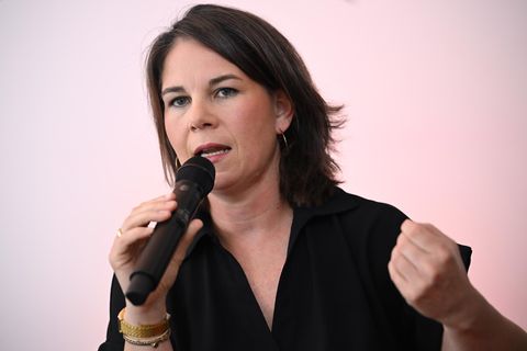 Außenministerin Baerbock stellt die neue China-Strategie der Bundesregierung im Berliner China-Institut Merics vor