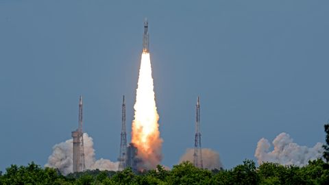 Indien: Das indische Raumschiff Chandrayaan-3 startet vom Satish Dhawan Space Centre