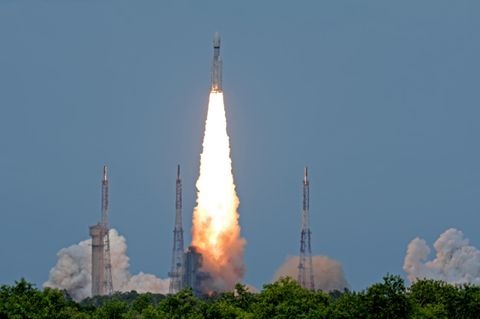 Indien: Das indische Raumschiff Chandrayaan-3 startet vom Satish Dhawan Space Centre