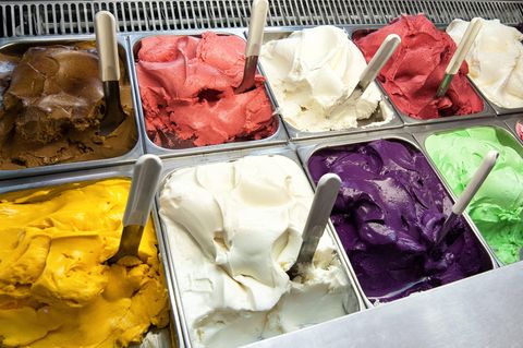 Eis-Sorten in einer Eisdiele
