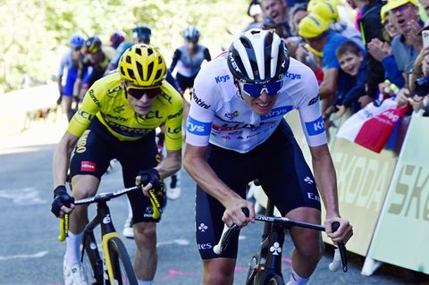 Ein Duell auf Augenhöhe: Jonas Vingegaard (links) und Tadej Pogacar trennen bei der Tour de France nur wenige Sekunden