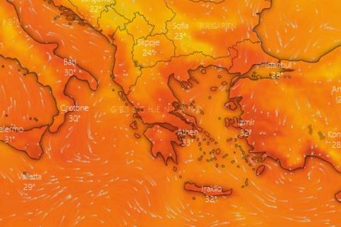 Eine Karte zeigt die Regionen in Europa mit der extremsten Hitze