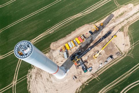 Windenergie Windrad Baustelle Deutschland