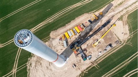 Windenergie Windrad Baustelle Deutschland