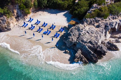 Blick auf den Gjipe Beach in Albanien