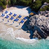 Blick auf den Gjipe Beach in Albanien