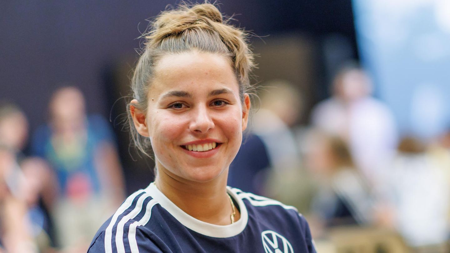 Nationalspielerin Lena Oberdorf im Juni im Trainingslager des DFB in Herzogenaurach