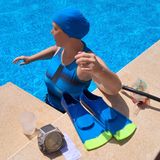 Sabine Wünsch aus Leipzig macht mit ihrer Familie Finca-Urlaub in Cala Murada, einem Touristenort an der Ostküste Mallorcas. Bei Temperaturen bis zu 43 Grad kann sie zum Glück in den Pool springen